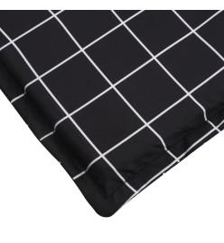 Coussin de chaise longue motif à carreaux noir tissu oxford