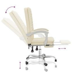 Fauteuil inclinable de bureau Crème Similicuir