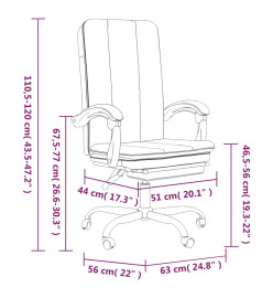 Fauteuil inclinable de bureau Crème Similicuir