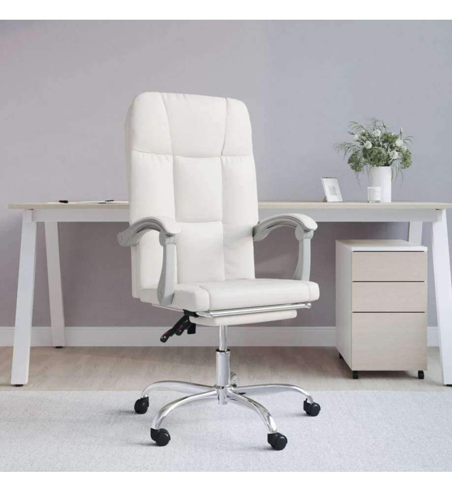 Fauteuil inclinable de bureau Blanc Similicuir