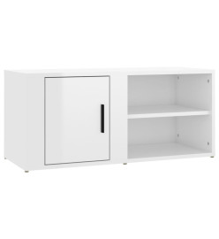 Meuble TV Blanc brillant 80x31,5x36 cm Bois d'ingénierie