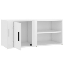 Meuble TV Blanc brillant 80x31,5x36 cm Bois d'ingénierie