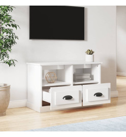 Meuble TV blanc brillant 80x35x50 cm bois d'ingénierie