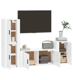 Ensemble de meubles TV 4 pcs Blanc brillant Bois d'ingénierie