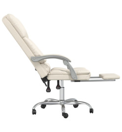 Fauteuil de massage inclinable de bureau Crème Similicuir