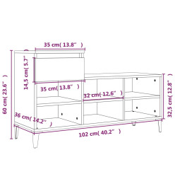 Armoire à chaussures Chêne marron 102x36x60cm Bois d'ingénierie