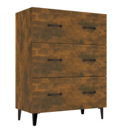 Buffet chêne fumé 69,5x34x90 cm bois d'ingénierie