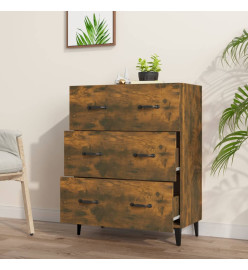 Buffet chêne fumé 69,5x34x90 cm bois d'ingénierie