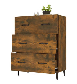 Buffet chêne fumé 69,5x34x90 cm bois d'ingénierie