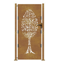 Portail de jardin 105x180 cm acier corten conception de l'arbre