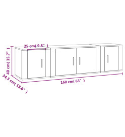 Ensemble de meubles TV 3 pcs Chêne fumé Bois d'ingénierie