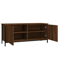 Meuble TV avec portes chêne marron 102x35x45 cm bois ingénierie