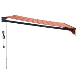 Auvent rétractable automatique orange et marron 3x2,5 m