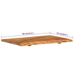 Dessus de meuble-lavabo de salle de bain Acacia 80x52x2,5 cm