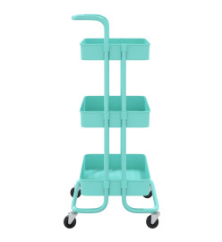 Chariot de cuisine 3 niveaux Turquoise 42x35x85 cm Fer et ABS