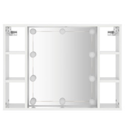 Armoire à miroir avec LED Blanc brillant 76x15x55 cm