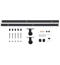 Porte coulissante avec kit de quincaillerie 80x210cm Pin massif