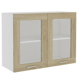 Armoire en verre suspendue Chêne sonoma 80x31x60 cm Aggloméré