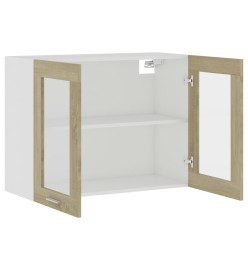 Armoire en verre suspendue Chêne sonoma 80x31x60 cm Aggloméré