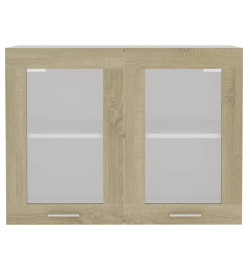 Armoire en verre suspendue Chêne sonoma 80x31x60 cm Aggloméré