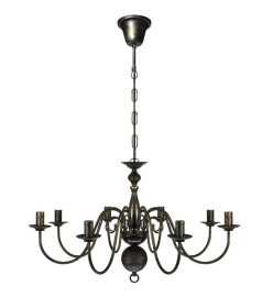 Lustre en métal noir antique 8 x E14 ampoules