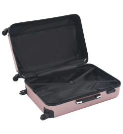 Valise rigide 3 pcs Doré rose ABS