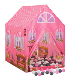 Tente de jeu pour enfants avec 250 balles Rose 69x94x104 cm