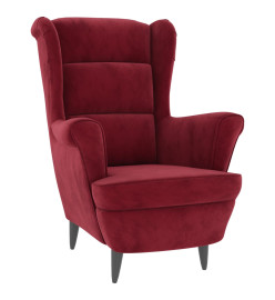 Fauteuil rouge bordeaux velours