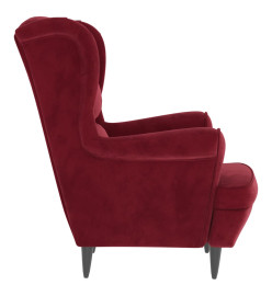 Fauteuil rouge bordeaux velours