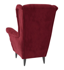 Fauteuil rouge bordeaux velours