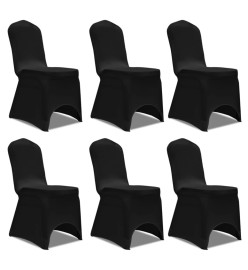 Housses élastiques de chaise Noir 12 pcs