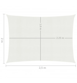 Voile d'ombrage 160 g/m² Blanc 2x2,5 m PEHD