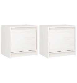 Tables de chevet 2 pcs Blanc 40x30,5x40 cm Bois de pin massif