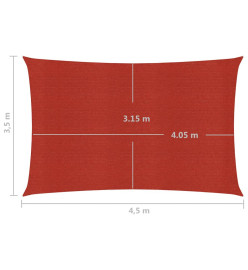 Voile d'ombrage 160 g/m² Rouge 3,5x4,5 m PEHD