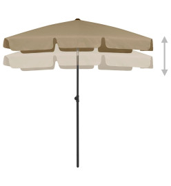 Parasol de plage taupe 180x120 cm