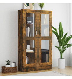 Armoire à vitrine Chêne fumé 82,5x30,5x150 cm Bois d'ingénierie