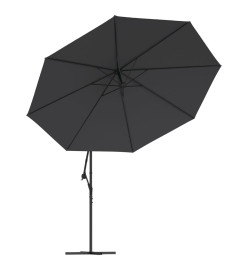 Parasol déporté avec mât en aluminium 350 cm Noir