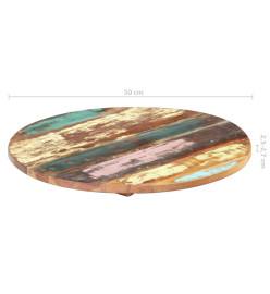 Dessus de table rond 50 cm 25-27 mm Bois de récupération solide