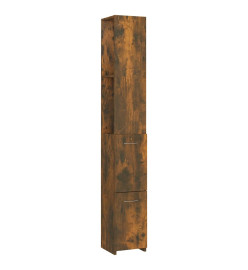 Armoire de bain chêne fumé 25x26,5x170 cm bois d'ingénierie