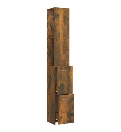 Armoire de bain chêne fumé 25x26,5x170 cm bois d'ingénierie