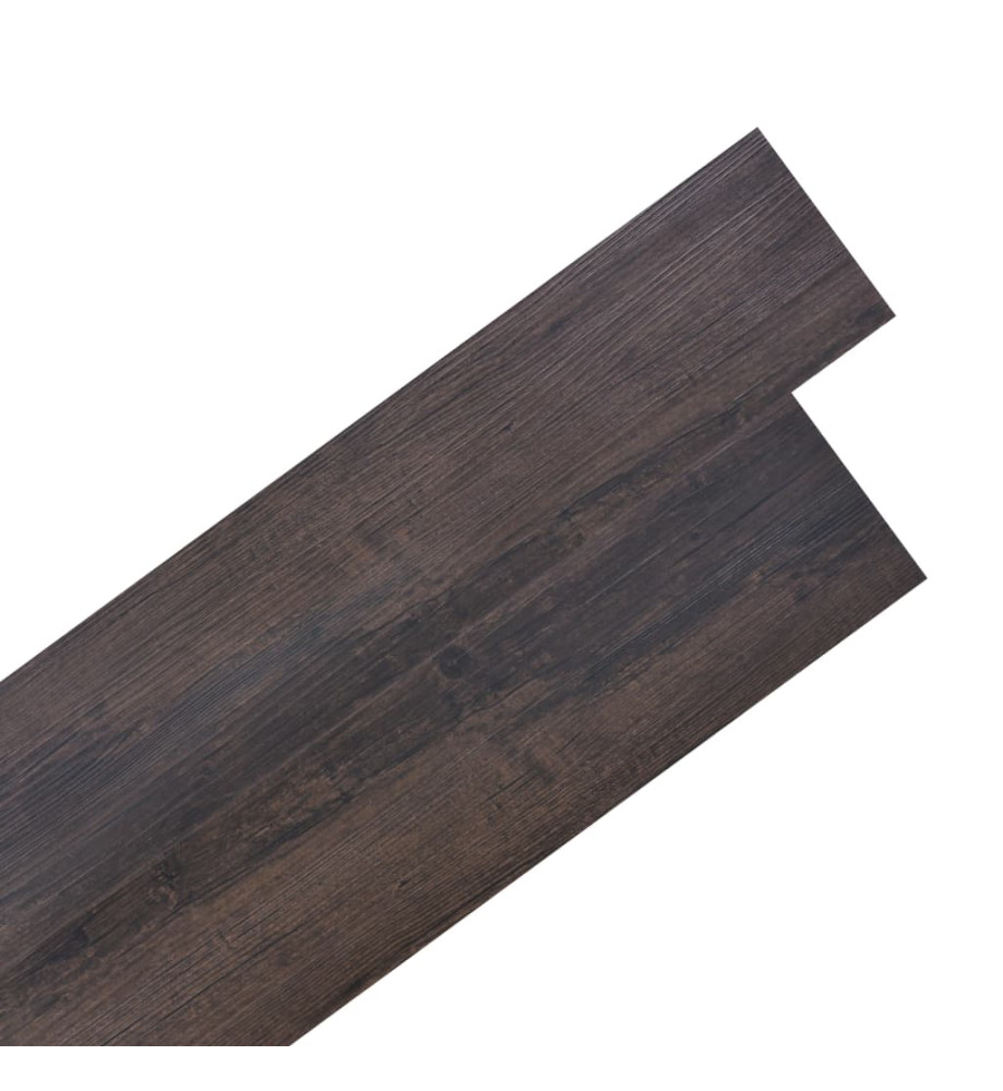 Planche de plancher PVC autoadhésif 5,02 m² 2 mm Marron foncé