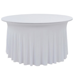 Nappes élastiques de table avec jupon 2 pcs 180x74 cm Blanc