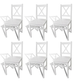 Chaises à manger lot de 6 blanc pinède