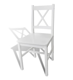 Chaises à manger lot de 6 blanc pinède