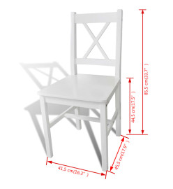 Chaises à manger lot de 4 blanc bois de pin