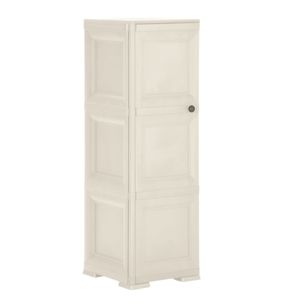 Armoire plastique 40x43x125 cm design bois glace à la vanille