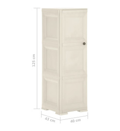 Armoire plastique 40x43x125 cm design bois glace à la vanille