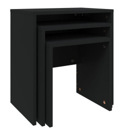 Tables basses gigognes 3 pcs Noir Aggloméré