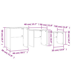 Tables basses gigognes 3 pcs Noir Aggloméré