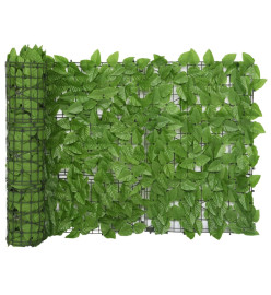 Écran de balcon avec feuilles vert 500x75 cm